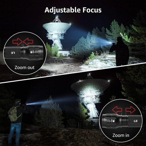 Lighting EVER LED Flashlights High Lumens, Small Flashlight, Zoomable, Waterproof, Adjustable Brightness Flash Light for Outdoor, Emergency, AAA B...