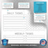 Dry Erase Whiteboard Task Planner by Glassboard Studio | Removable and Restickable Adhesive Decal | Fine-Tip Magnetic Marker Included (9 x 12 inch...