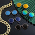 7 Pieces Dog Costume Set Include Adjustable Gold Pet Chain and Funny Cute Cat Small Dog Sunglasses Retro Pet Sunglasses for Cat Puppy Small Medium...