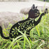 Haofy Cat Silhouette, 1 Piece of Lifelike Cat Yard Art Garden Metal Statue Decor, Hollow Decorative Stakes for Outdoor Farmhouse Pathway Lawn Deco...