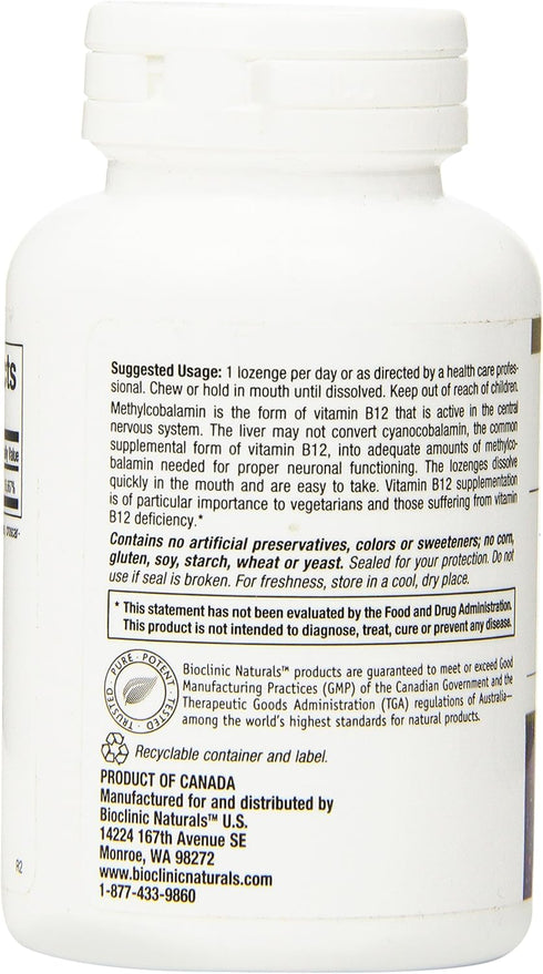 Bioclinic Naturals - B12 Methylcobalamin 1000 mcg 60 loz...