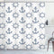 Ambesonne Ships Wheel Shower Curtain, Anchors and Steering Wheels Pattern Pirates Sailors Marine Themed Print, Cloth Fabric Bathroom Decor Set wit...