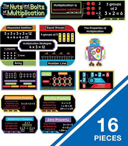 Carson Dellosa Nuts and Bolts of Multiplication Mini Bulletin Board Set...
