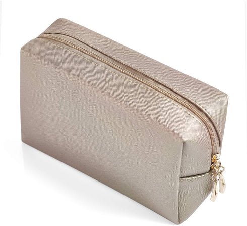 PU Leather Cosmetic Bag for Women Minimalism Makeup Bag for Daily Use Portable Storage Purse Small Neat Cosmetic Pouch Water-resistant Toiletry Ba...