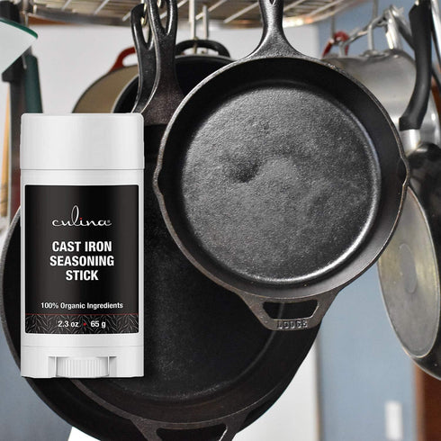 Culina Cast Iron Seasoning Stick | 100% Organic Ingredients | Best for Non-stick Cooking & Restoring | for Cast Iron Cookware, Skillets, Pans & Gr...