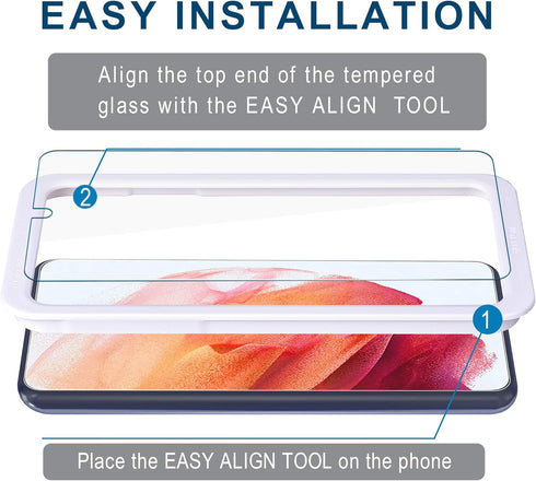 Arae Screen Protector for Samsung Galaxy S21, HD Tempered Glass Anti Scratch Work with Most Case, 6.2 inch, 3 Pack...