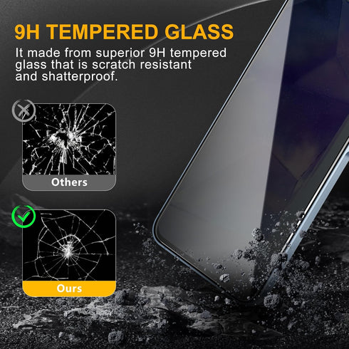 3 Pack Privacy Screen Protector for Samsung Galaxy A55 5G/ A35 5G With 3 Pack Camera Lens Protector, Anti Spy Tempered Glass 9H Hardness, Black Pr...