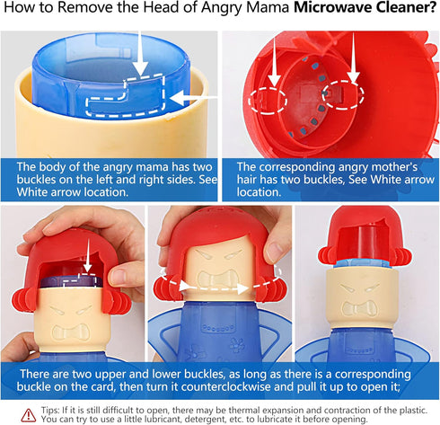 Abnaok Microwave Cleaner, 2 PCS Angry Mama Microwave Cleaner Microwave Oven Steam Cleaner Easily Clean in Minutes Cleans Add Vinegar and Water for...