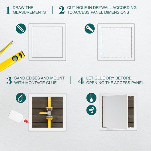 10 x 10 White Plastic Access Panel. Service Shaft Door Panel. Plumbing, Electricity, Heating, Alarm Wall Access...