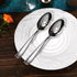 KEAWELL Premium Louis Hammered Serving Spoons, 18/10 Stainless Steel, Fine Spoon Set with Squared Edge, Dishwasher Safe, Silver Serving utensils (...