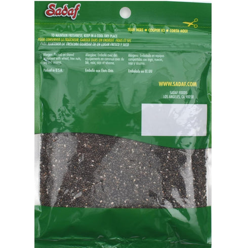 Sadaf Chia Seeds - Tokhmeh Sharbati - Black Chia Seeds for Cooking and Food Flavoring - Semillas de Chia - Kosher - 4 Oz Resealable Bag...