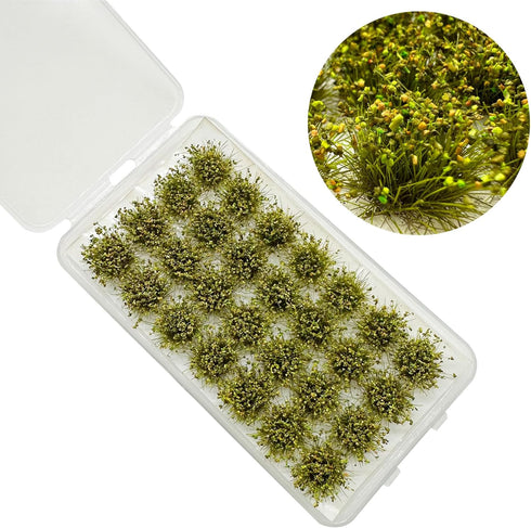 Woohome 112 PCS Static Grass Tuft Model Grass Tufts Railway Artificial Grass, 4 Color Bushy Tuft Flower Cluster Vegetation Groups for DIY Architec...