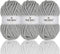 NICEEC 3 Skeins Sparkling Chenille Yarn Soft Blanket Yarn for Crochet & Knitting, Total 165yds/10.6oz - Light Grey...