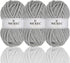 NICEEC 3 Skeins Sparkling Chenille Yarn Soft Blanket Yarn for Crochet & Knitting, Total 165yds/10.6oz - Light Grey...