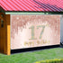Happy 17th Birthday Banner Backdrop Decorations for Girls, Rose Gold 17 Birthday Party Sign Supplies, Pink Seventeen Birthday Poster Background Ph...