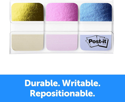 Post-it Foil Tabs, Iridescent Colors, 36 Tabs/Pack, 1 in x 1.5 in (686-FLOPBT)...