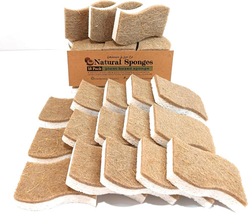 Graham & Ash Co 18 Pack Biodegradable Sponges - Sponges Kitchen Natural Sponges for Dishes Natural Sponge Dish Sponge - Eco Friendly Sponges Natur...
