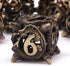 AUSTOR Metal DND Dice Set Dragon DND Hollow Metal Dice 7 Pieces Polyhedral Dice D20 D12 D10 D% D8 D6 D4 Dice with Metal Box for Dungeons & Dragons...