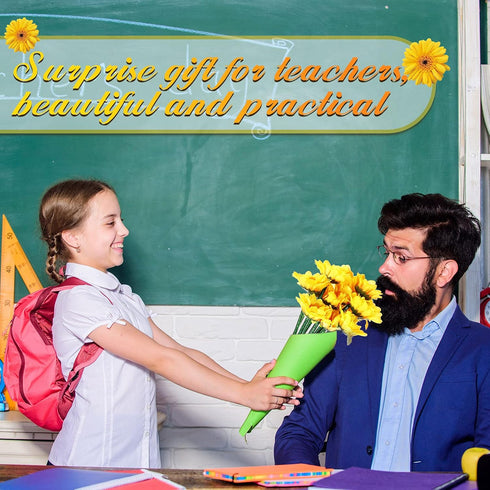 Chinco Sunflower Pens Artificial Flowers Ballpoint Pens Creative Sunflower Gel Ink Pen 0.7mm Flower Writing Pen for School Office Home, Kid Teache...