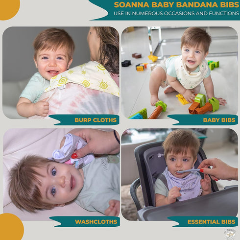 Soanna Baby Bandana Bibs 6 packs Bandana Drool Bibs 100% Cotton for Unisex Boys Girls SOFT And ABSORBENT...