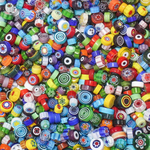 Youway Style Millefiori Mosaic Tiles for Crafts, Mosaic Glass Pieces,No-Hole Millefiori Glass Beads, Mosaic Kits for DIY Holiday Ornaments...