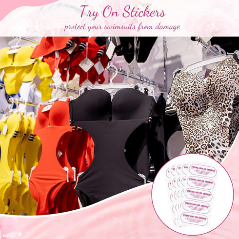 50 Pcs Try On Stickers for Swimwear Adhesive Protective Hygiene Liners Strips for Swimwear Swimsuit Bikini...