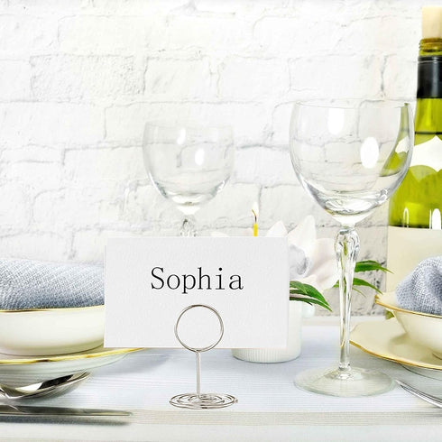 24 Pcs Premium Mini Place Card Holders and 24 Pcs Place Cards, Small Table Card Holder, Cute Table Number Holders, Photo Picture Holders for Cente...