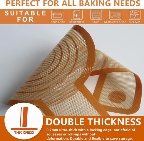 2Pcs Silicone Bread Sling Oval And Round For Dutch Oven, Non-Stick & Easy Clean Reusable Silicone Baking Mat With Long Handles Sourdough Bread Bak...