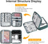 Large Capacity Electronics Accessories Organizer Travel Case with Adjustable Divider Waterproof Leather Cord Organizer Case Shockproof Tech Organi...