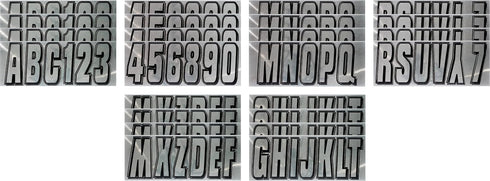 Hardline Products Series 320 Factory Matched 3-Inch Boat & PWC Registration Number Kit, Chrome/Black - CHBLK320...