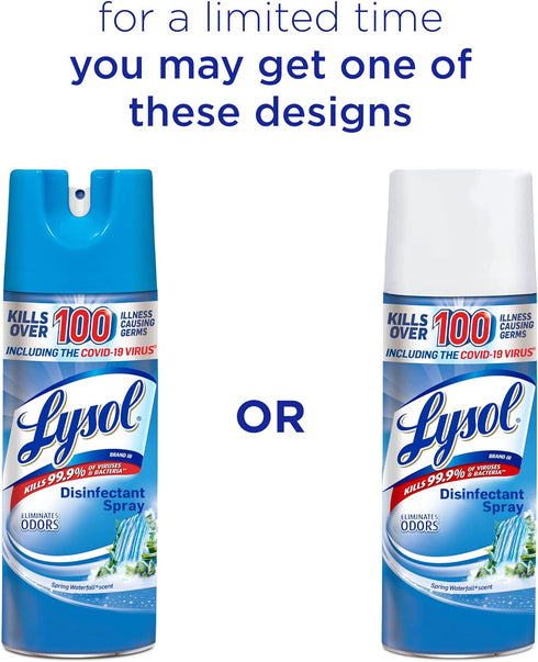 Lysol Disinfectant Spray, Sanitizing and Antibacterial Spray, For Disinfecting and Deodorizing, Spring Waterfall, 12.5 Fl Oz, (Packaging May Vary)...
