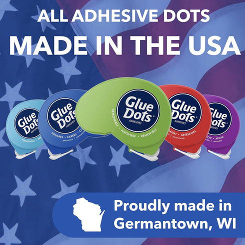 Glue Dots, Permanent Dots Dot N' Go Dispenser, Double-Sided, 3/8", .38 Inch, 200 Dots, DIY Craft Glue Tape, Sticky Adhesive Glue Points, Liquid Ho...