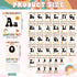 36Pcs Retro Classroom Alphabet Number Bulletin Board Set, Groovy ABC Alphabet Card and 0-9 Number Posters Decor with Glue Point for Preschool Kind...