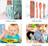 2 Sets Reusable Utensils Set with Case, Portable Camping Fork Knife Spoon Cutlery Set, Wheat Straw Travel Utensils, Tableware for Kids Adults Trav...