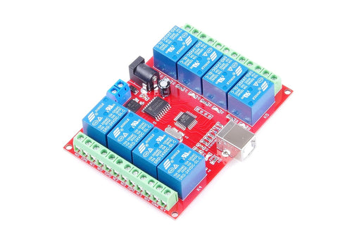 24V 8-Channel 10A PC USB Control Switch Relay Module Free Drive Programmable Computer Control Computer USB Control Switch Driver PC Intelligent Co...