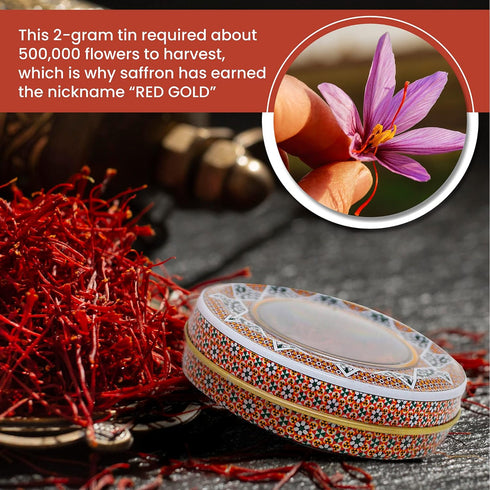 Zand Persian Saffron Threads – 2 Grams Premium Grade A Organic Pure Saffron Spice Thread for Cooking Basmati Rice, Paella, Risotto and More – in D...