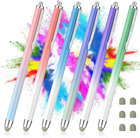 Stylus Pens for Touch Screens, 6 Pack High Sensitivity Capacitive Stylus for iPad iPhone Samsung Galaxy and Tablets, Extra 6 Replacement Tips...