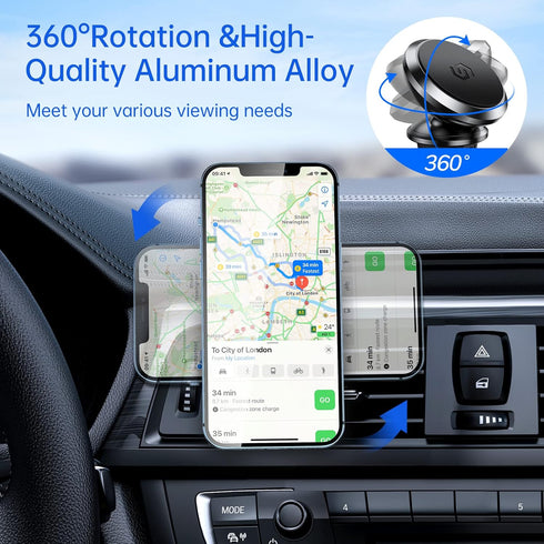 Syncwire Magnetic Phone Holder for Car, Super Strong Magnet Phone Holder Mount Air Vent 360° Rotatable Cell Phone Holder Mount for Car Compatible ...