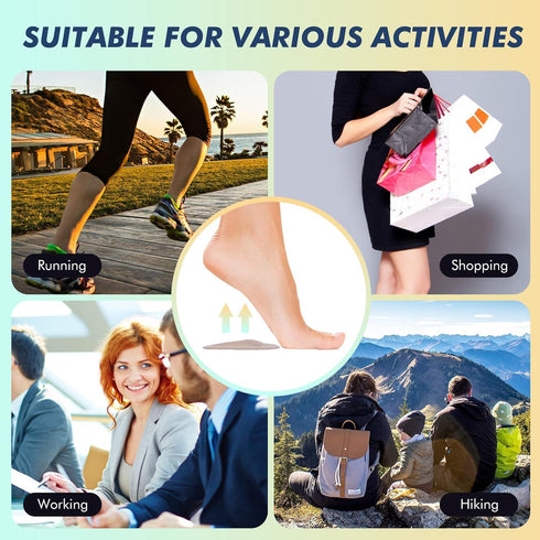 Arch Support Inserts Women for Flat Feet, Soft Gel Arch Insoles for Plantar Fasciitis, Non Slip Arch Pads for Foot Pain Relief, One Size Fits Any...