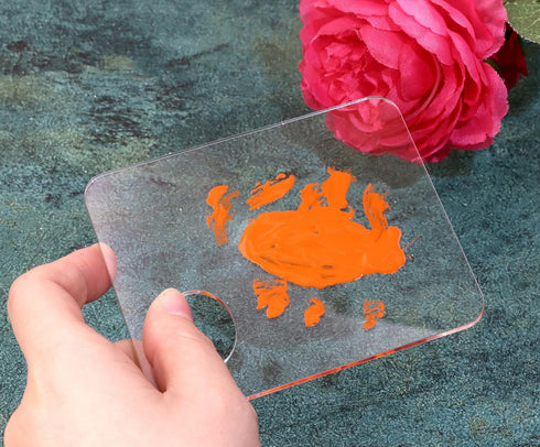 5pcs Acrylic Makeup Mixing Tray Paint Pallet Mixing Palette with Thumb Hole for Painting Art Oil Painting Craft Cosmetic Makeup Palette (3.94x3.27...