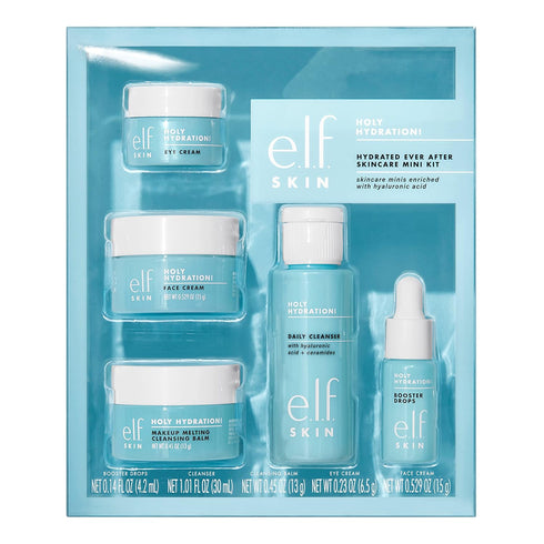 e.l.f. SKIN Hydrated Ever After Skincare Mini Kit, Cleanser, Makeup Remover, Moisturiser & Eye Cream For Hydrating Skin, Airplane-Friendly Sizes...