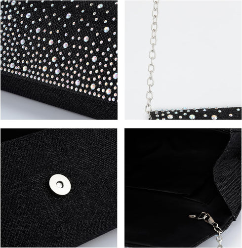 Rhinestone Clutch Purse for Women Sparkling Party Evening Bag Formal Wedding Cocktail Handbag Prom Money Purse...