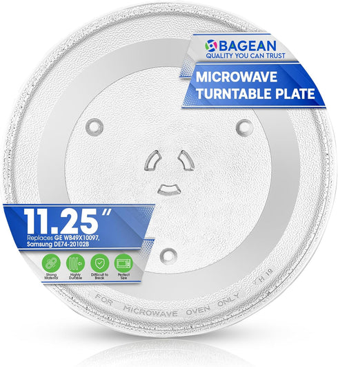 Microwave Plate Replacement 11.25” for GE WB49X10097 Samsung DE74-20102B Replacement Microwave Glass Plate - Rotating Microwave Glass Turntable - ...