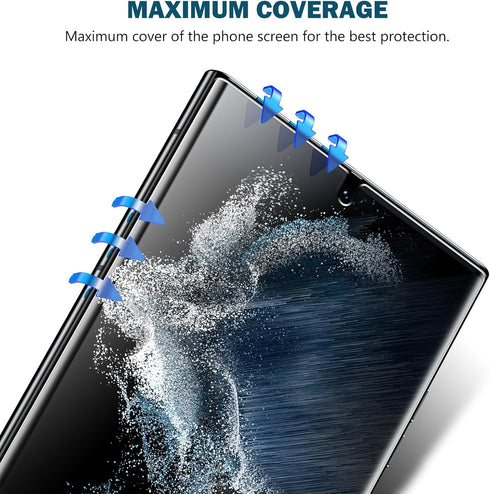 EGV 3 Pack for Samsung Galaxy S22 Ultra Screen Protector, Touch Sensitive, Anti-Scratch 3D Curved Upgrade Flexible TPU Screen Protector for Galaxy...