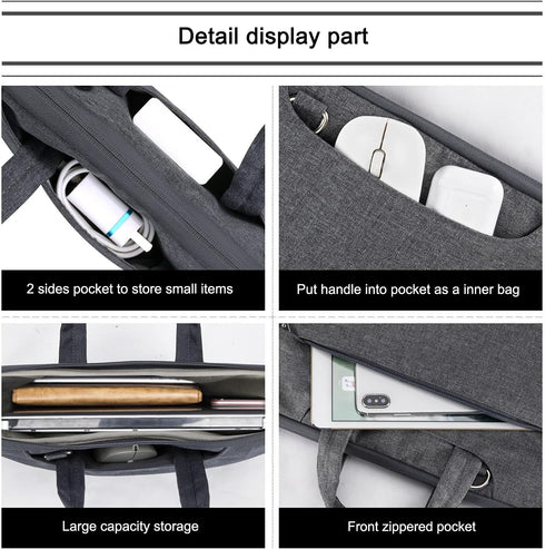 Voova Laptop Sleeve Shoulder Bag 13 13.3 14 Inch, Waterproof Carrying Case Compatible with Macbook Air 13 M1/M2, MacBook Pro 13/14, 13.5 Surface L...