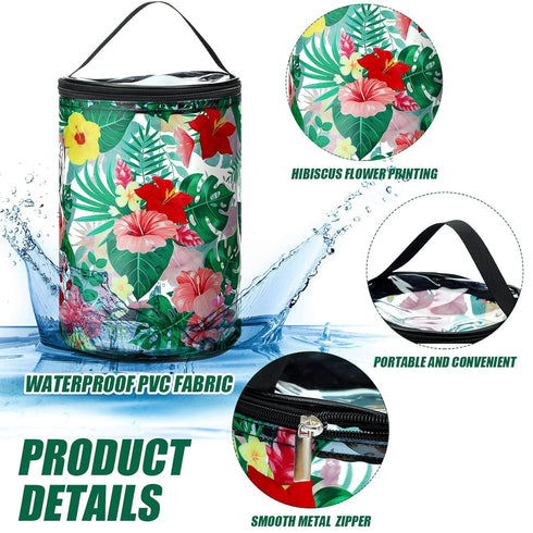 Sanwuta Clear Lotion Toiletry Bag Travel Makeup Case Waterproof PVC Cosmetic Bag with Handle Zipper Portable Survival Organizer Pouch for Women Po...