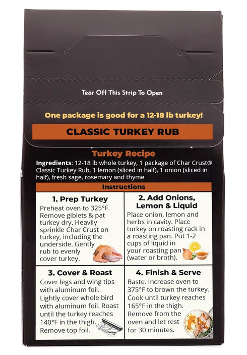 Char Crust Dry Rub Seasoning Classic Turkey Rub, 4 oz (Pack of 1)...