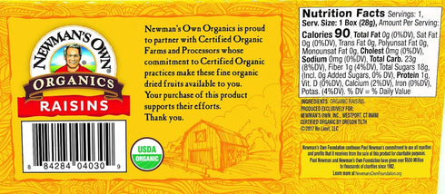 Newman's Own Organics Raisins, 1-Ounce Boxes (Pack of 6)...