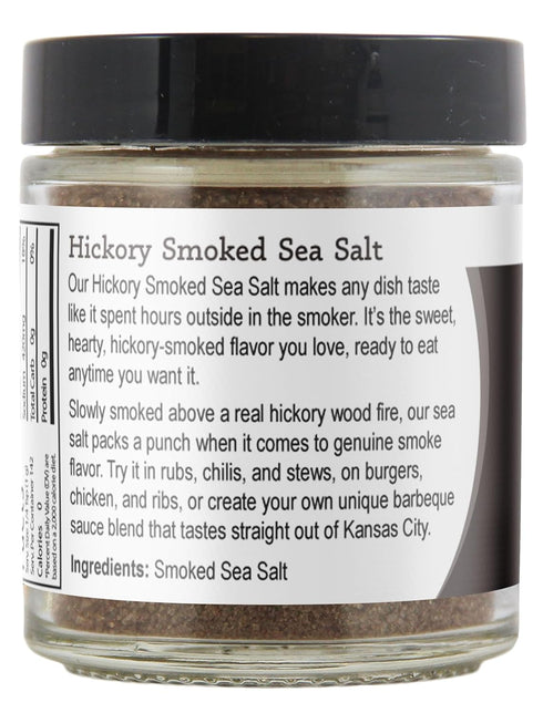 Viva Doria Hickory Smoked Sea Salt (Fine Grain) Hickorywood Salt (5 oz glass jar)...