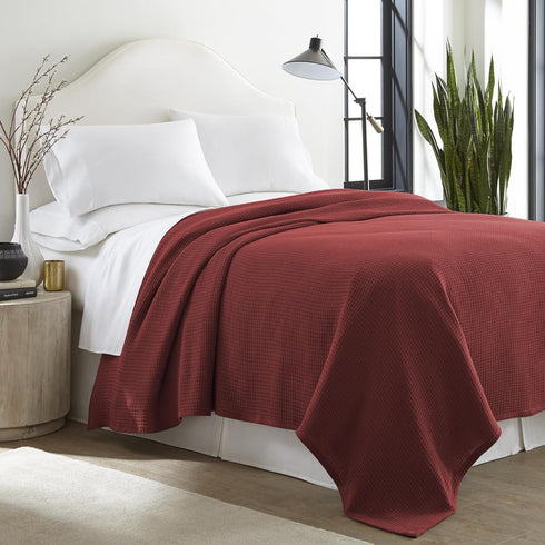 Sun Yin 100% Cotton Soft Cozy Twin Blanket, Burgundy, Wine...